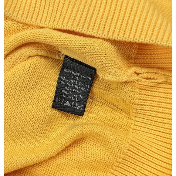 Lyle & Scott Scotland Golf Sweater Pullover Men's M Combed Cotton V-Neck Yellow - Picture 4 of 8